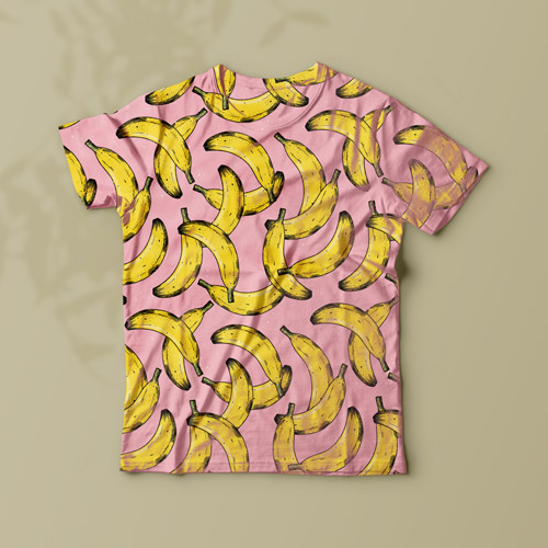 T-Shirt mit Fruchtstoff genäht