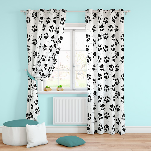 Vorhänge aus Hundestoff