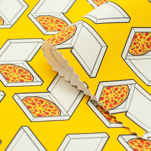 fabric with pizza print
