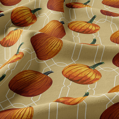 Sewing fabrics with pumpkins