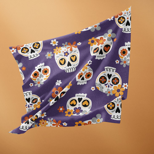 Materiał ze wzorem na halloween