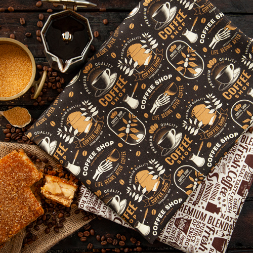 Fabric with coffee design