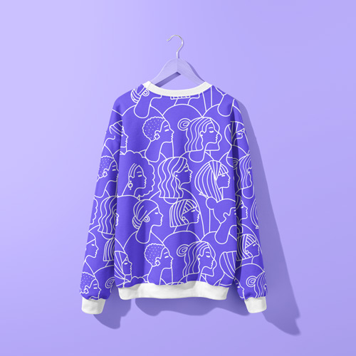 Sweatshirt with violet pattern
