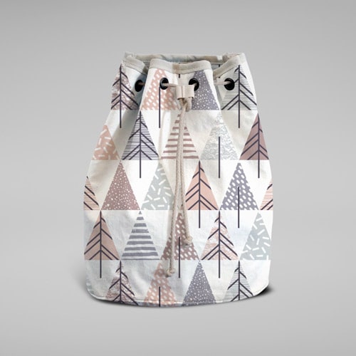 bag made of pastel fabric