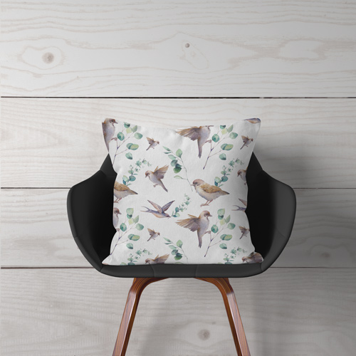 poduszka z materiału w jaskółki