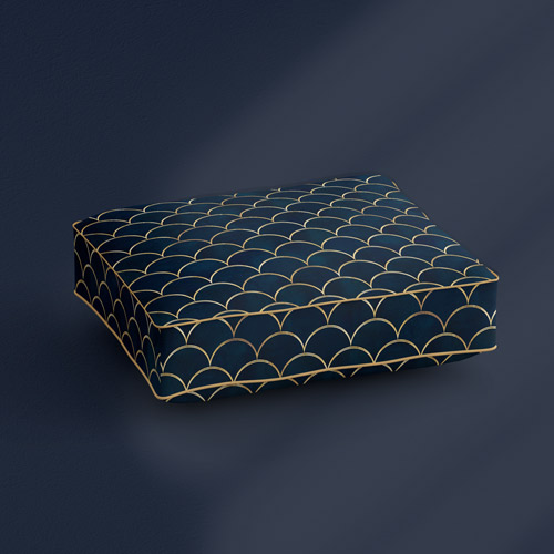 sitting pillow made of scales fabric