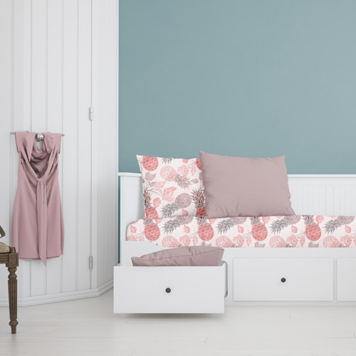 Bettwäsche mit Ananasmuster genäht