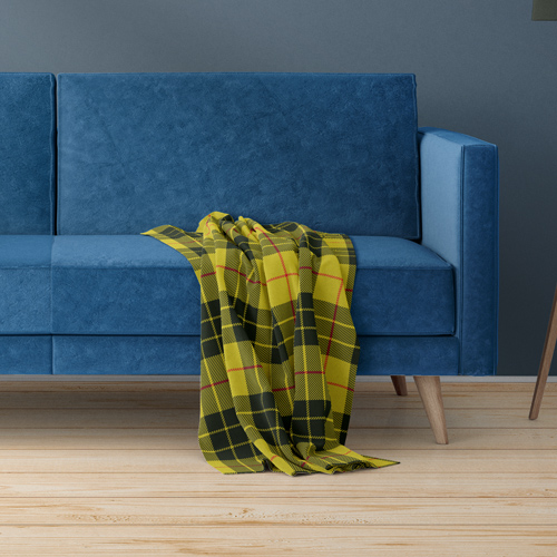 blanket made of chequered fabric