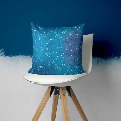 Pillow printed with navy pattern