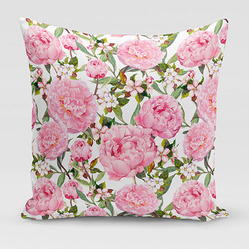 poduszka z bawełny w kwiatowy wzór