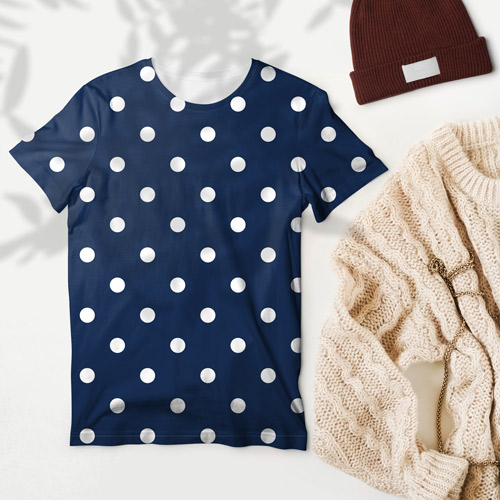 koszulka z materiały w groszki