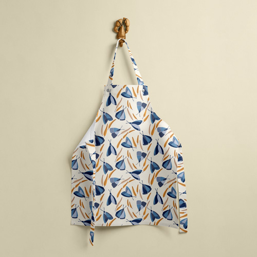 Apron with butterfly print