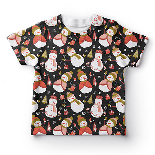 koszulka dziecięca z wzorem śniegu