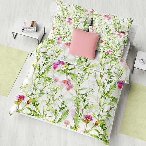 pościel z satyny bawełnianej - materiału do szycia w kwiaty