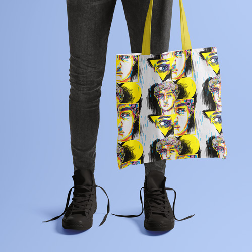 Tote bag with Michaelangelo's David