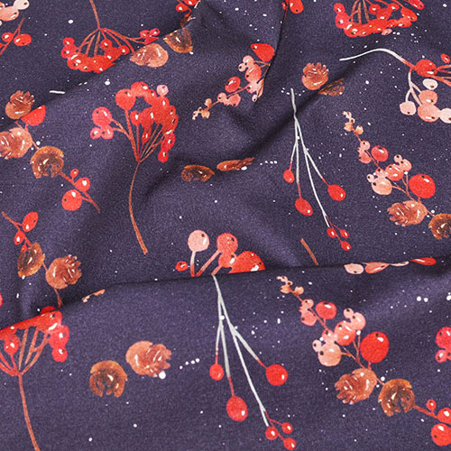 knitted fabric with mistletoe print