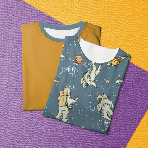tshirt printed with galaxy fabric