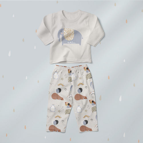 Pajamas in kids pattern