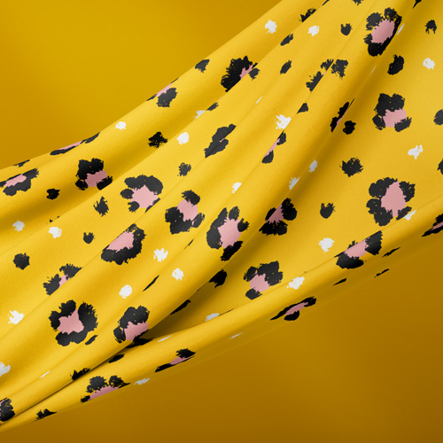 Fabric printed with yellow pattern