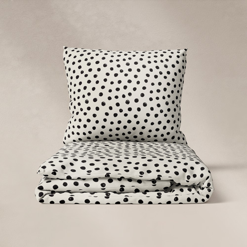 Bedding printed with beige pattern