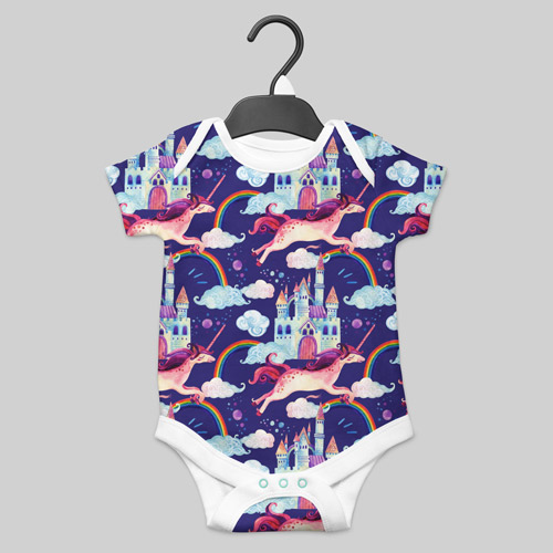 body dziecięce z nadrukiem w jednorożce