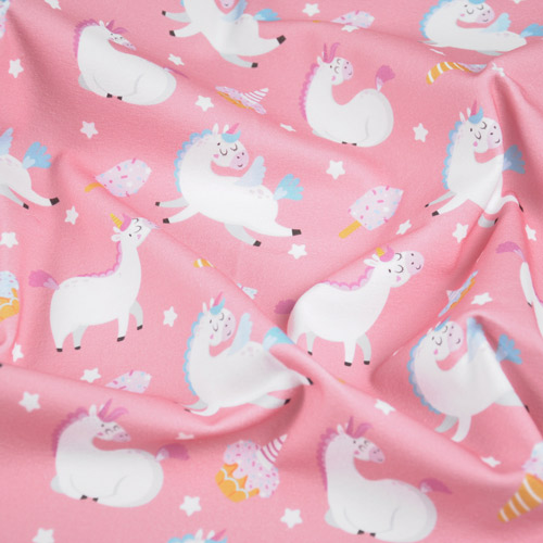 bawełniany materiał do szycia w jednorożce