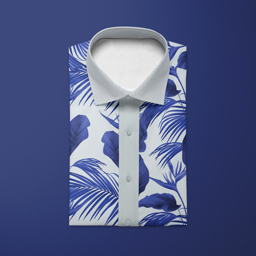 Shirt printed with navy pattern
