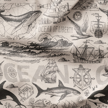 Stoffe mit Reise Mustern