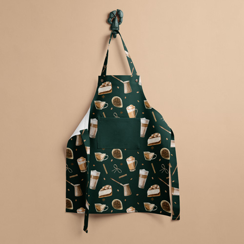 Sewing fabric with coffee design