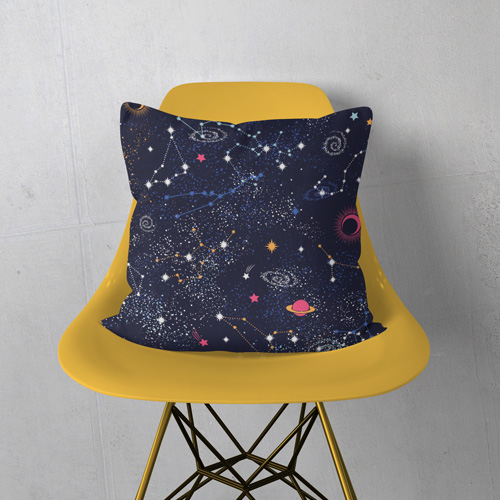 pillow made of galaxy fabric