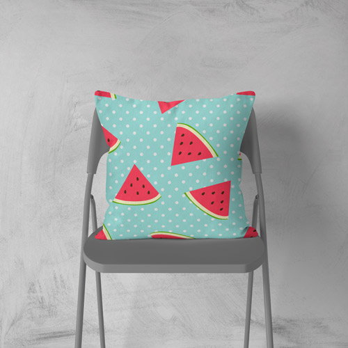 Pillow printed fabric with watermelon pattern