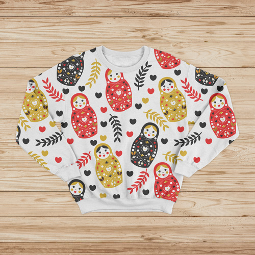 sweatshirt made of folk fabric