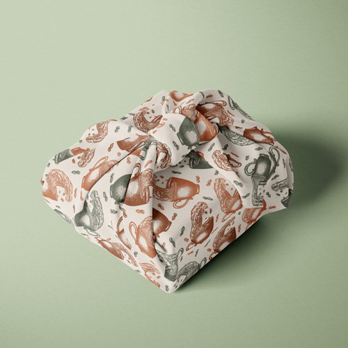 Fabric with coffee design