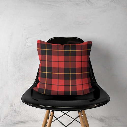 pillow made of chequered fabric